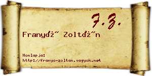 Franyó Zoltán névjegykártya