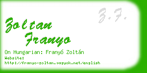 zoltan franyo business card