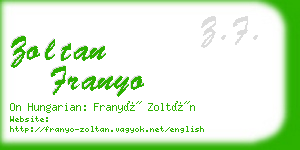 zoltan franyo business card